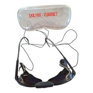 Vintage 80s Vuarnet Skilynx Sunglasses leather side blinkers nose guard w case